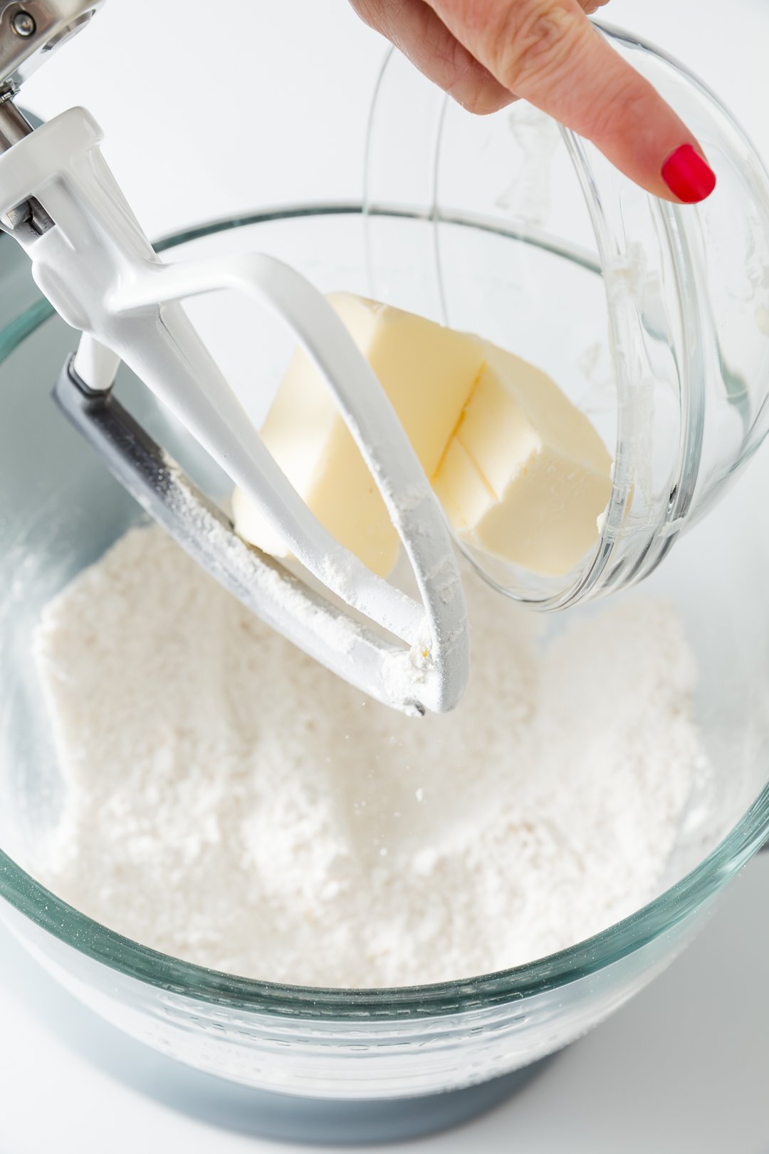 Adding unsalted butter to dry ingredients