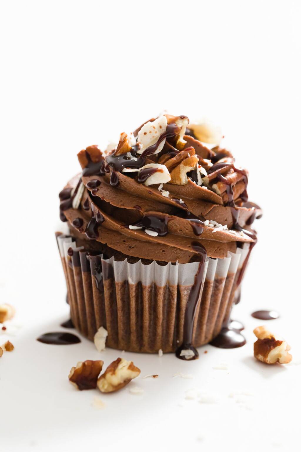 German Chocolate Cupcakes Filled with German Chocolate Frosting