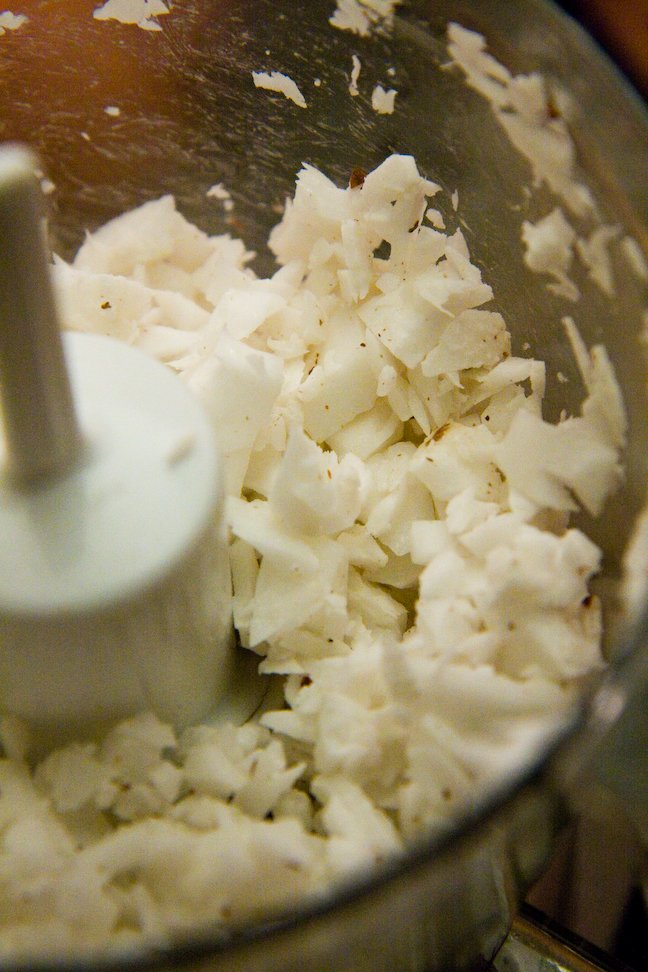 coconut in the food processor