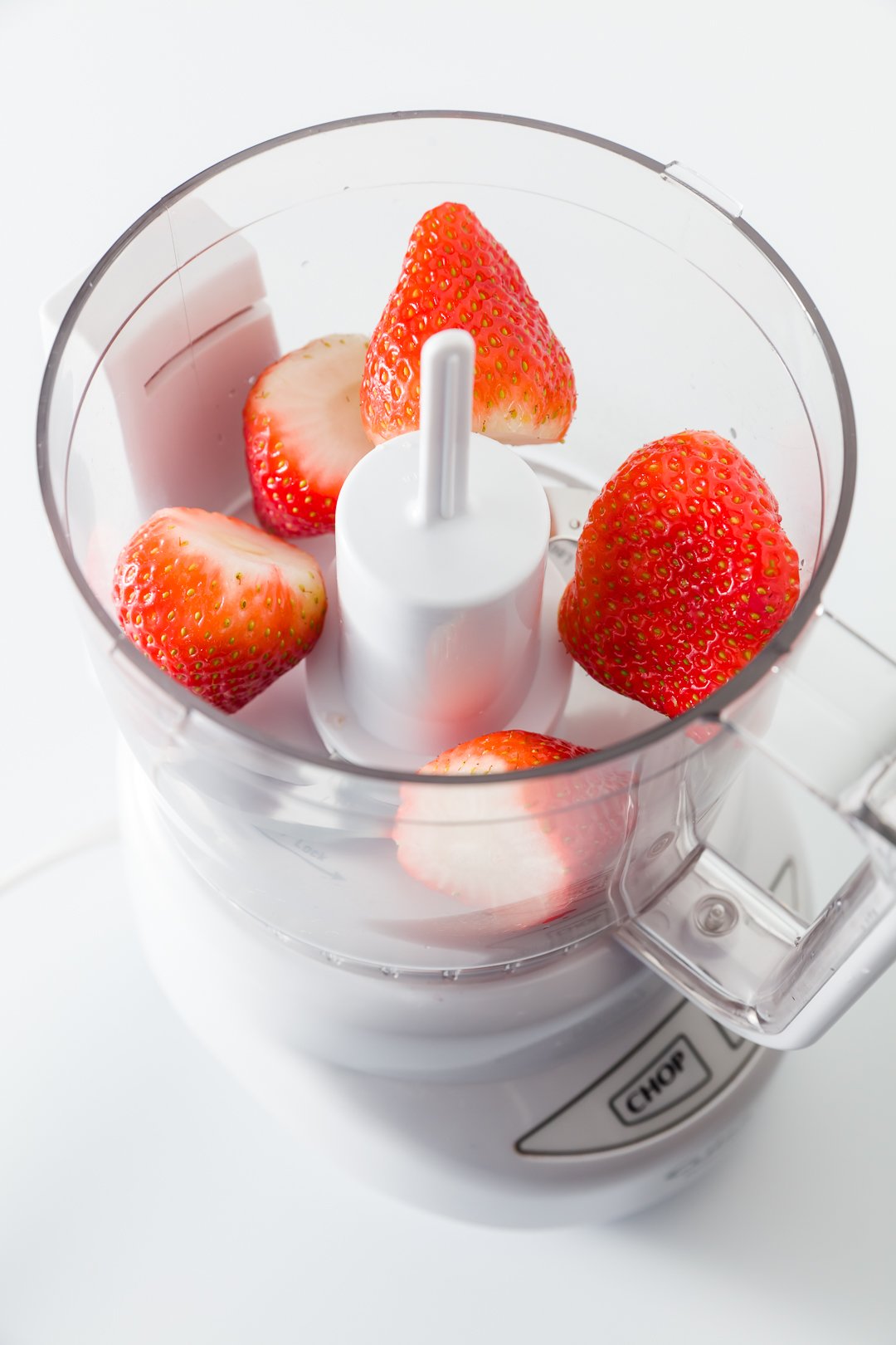 whole strawberries in mini food processor