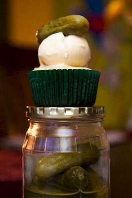 Pickle Cupcake on a Pickle Jar