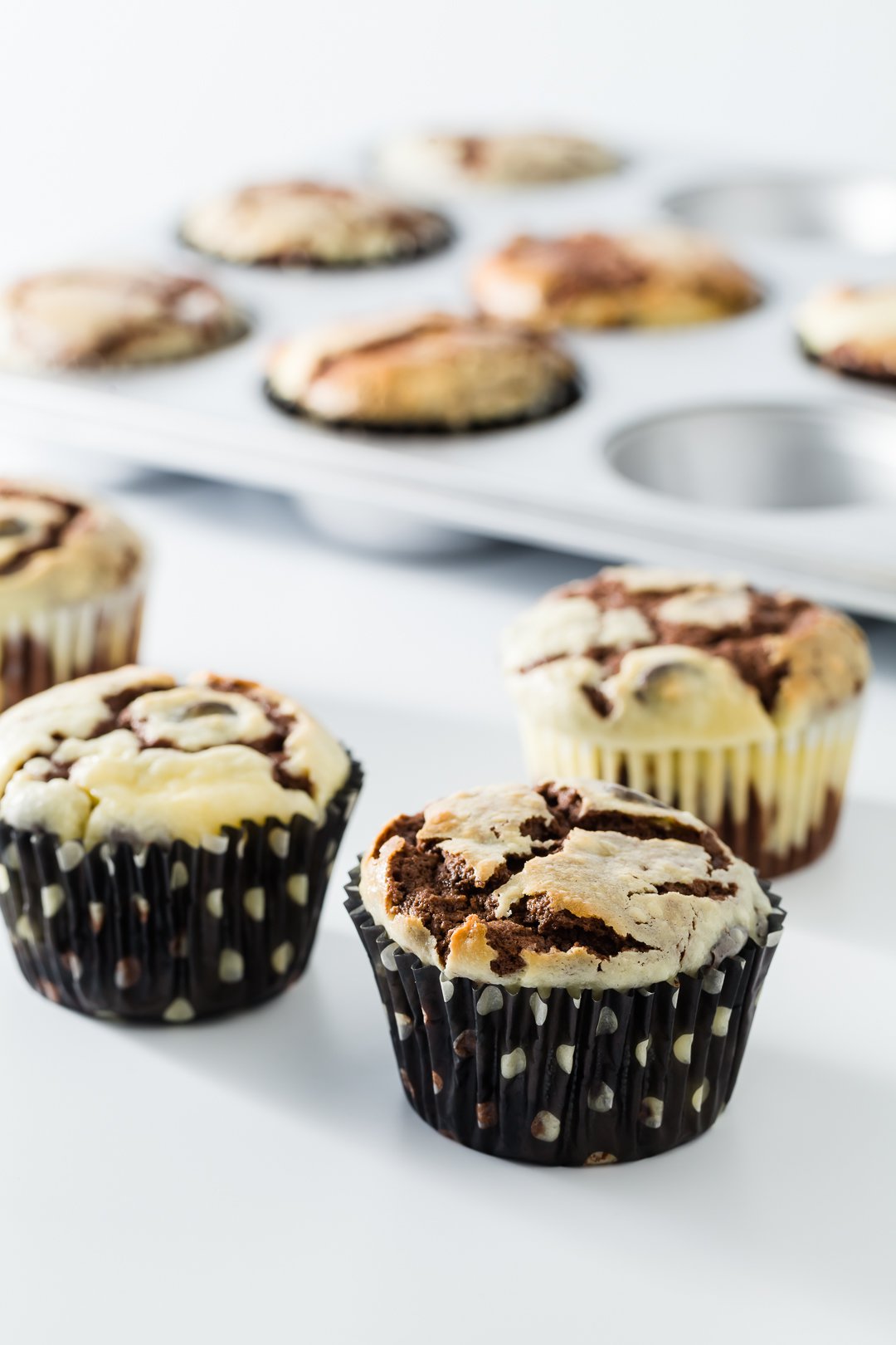 Baked black bottom cupcakes