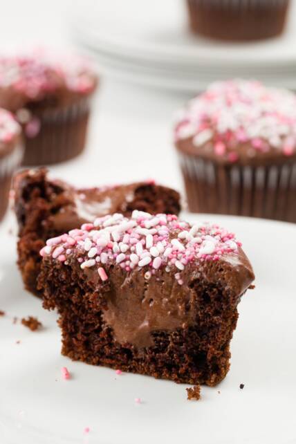 Dentro de un cupcake relleno