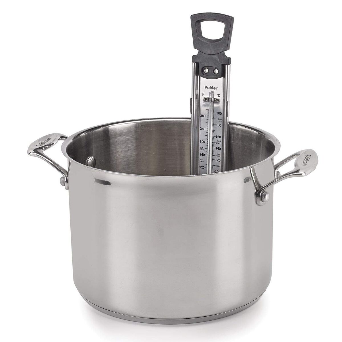 Polder Candy thermometer resting in a pot
