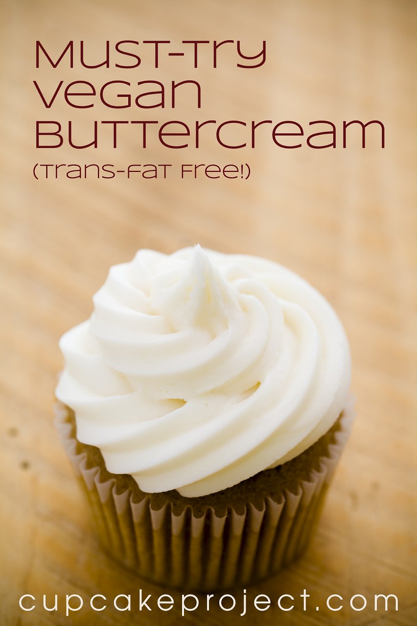 vegan buttercream frosting on a cupcake