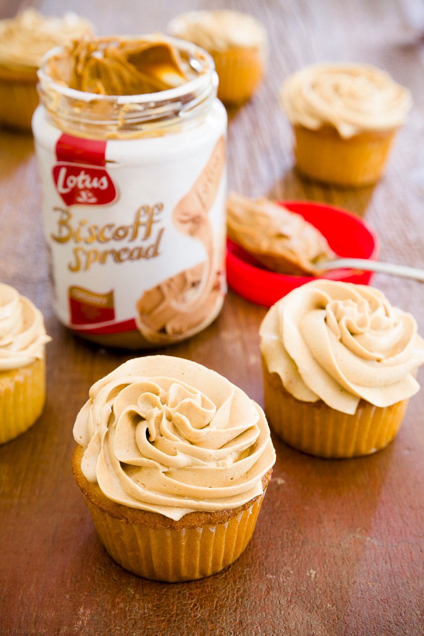 Biscoff cupcakes with cookie butter frosting