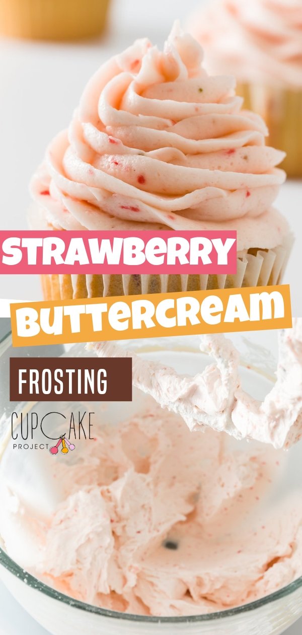 Strawberry buttercream frosting made with fresh strawberries is so easy to make! It has a lovely light strawberry flavor and is a natural soft pink color. Perfect to make this Spring when strawberries are in season!
