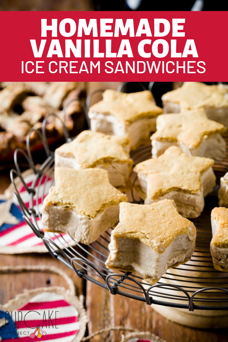 Homemade Vanilla Cola Ice Cream Sandwiches