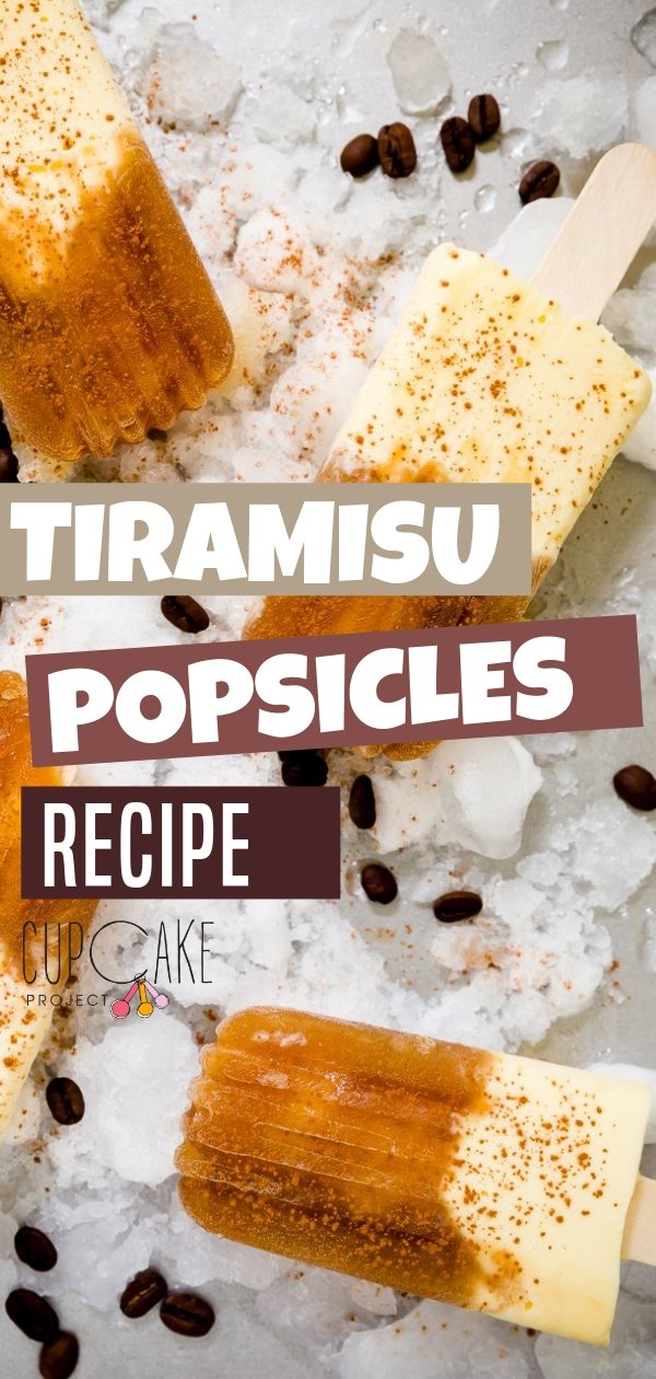 Quench your summer Tiramisu cravings with this Tiramisu Popsicle! It has two distinct sections, the icy and sweet coffee layer spiked with a splash of rum and the creamy mascarpone layer with the consistency of frozen cheesecake. Save this pin for later!