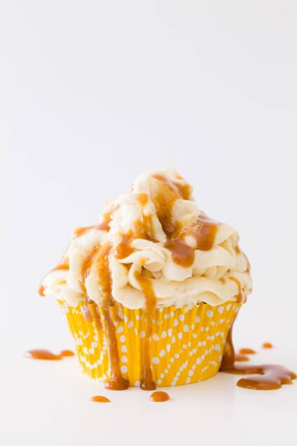 Caramel Frosting on a Cupcake