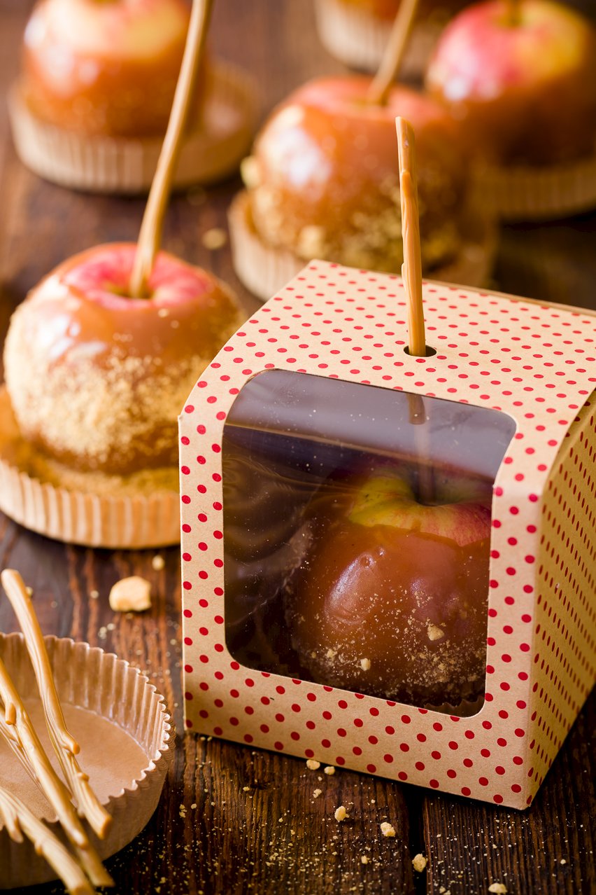 Caramel Apples packaged in gift boxes