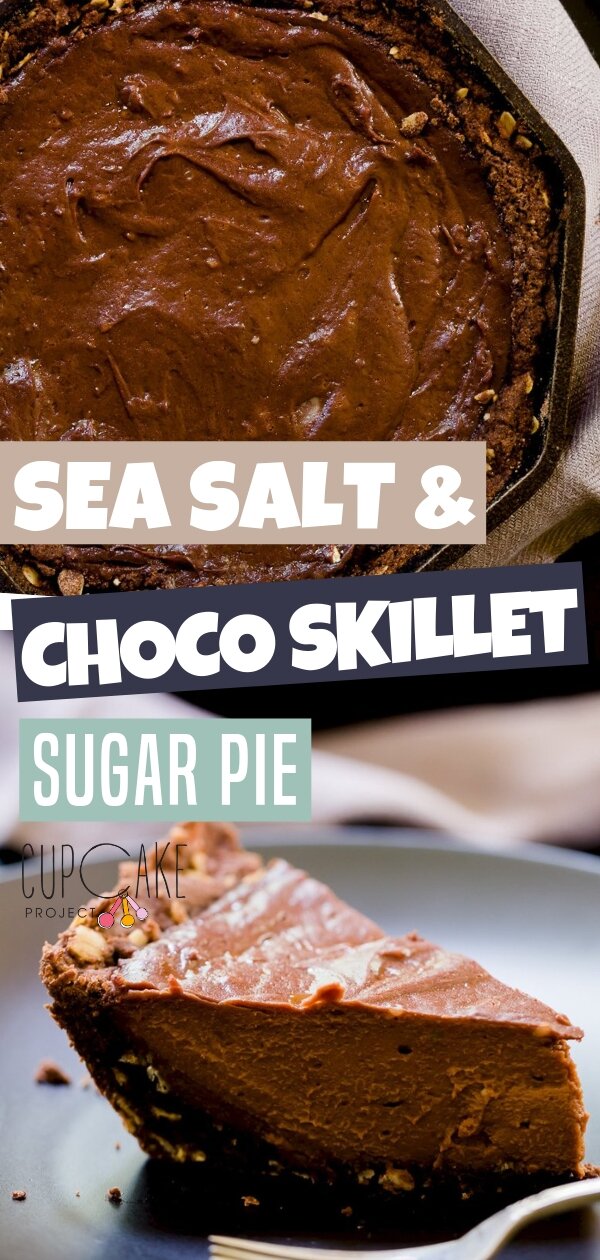 Sugar pie is a simple recipe that is everyone\'s favorite! With an accent of sea salt and chocolate in a skillet, this is best served for a Friday night dinners, Sunday brunches, and afternoon snacks. It\'s simply amazing and spectacular! Save this pin!
