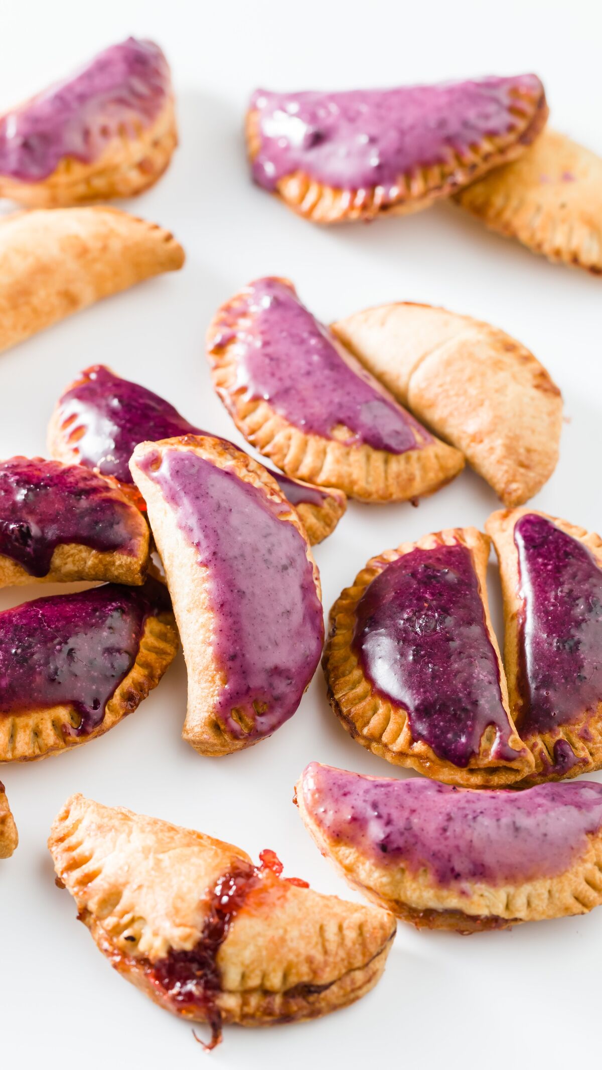 Pile of Hand Pies glazed in purple