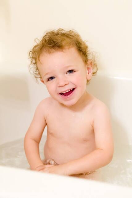 Myles in the tub