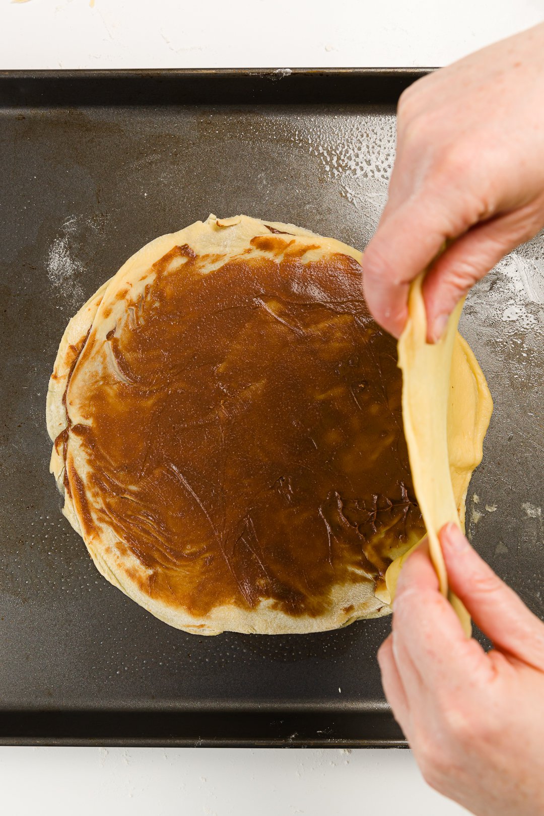 Layering dough 