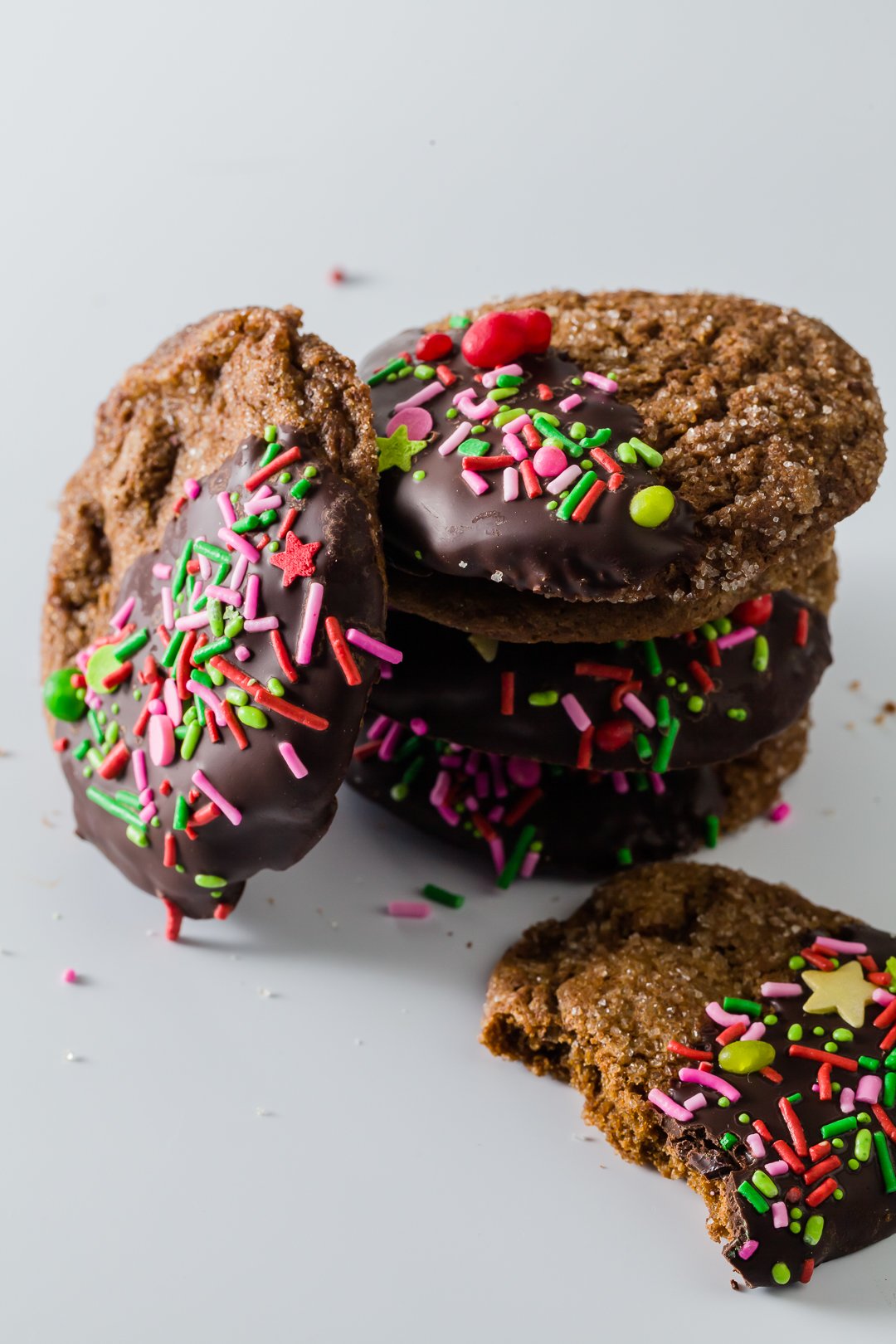 Chocolate Dipped Ginger Molasses Cookies