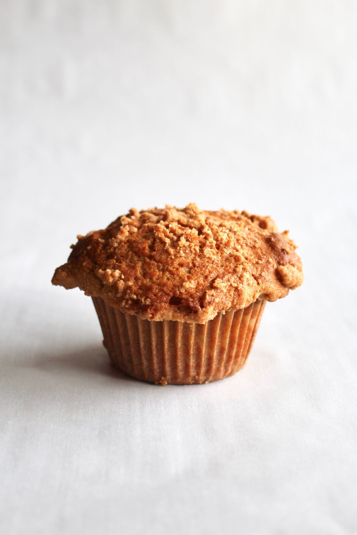 A kinako muffin on a grey background