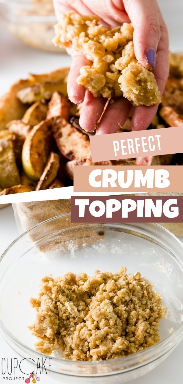 This is the perfect crumb topping you can use in basically any recipe! It comes together easily with rolled oatmeal for an added texture. You can even jazz it up with your favorite spices.