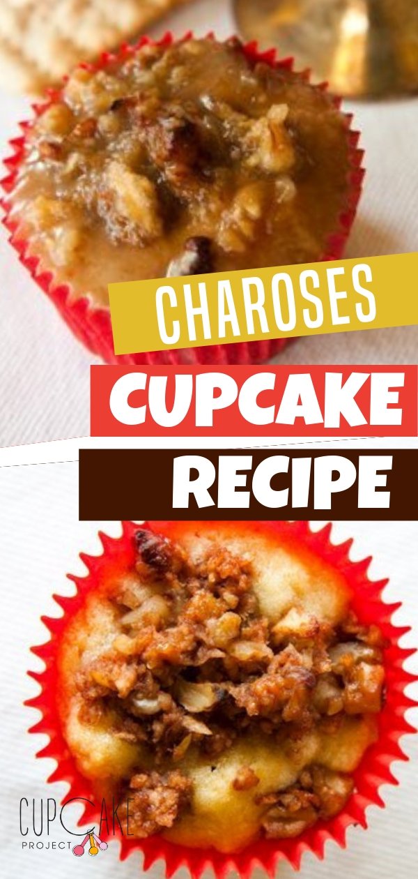 The perfect dessert on any Passover table, these Charoses Cupcakes are lemon-flavored Kosher with baked in charoses and topped with brown sugar charoses frosting! You should try this recipe!