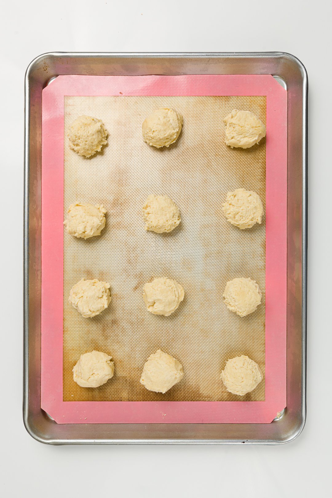 Cream cheese cookies about to go in the oven