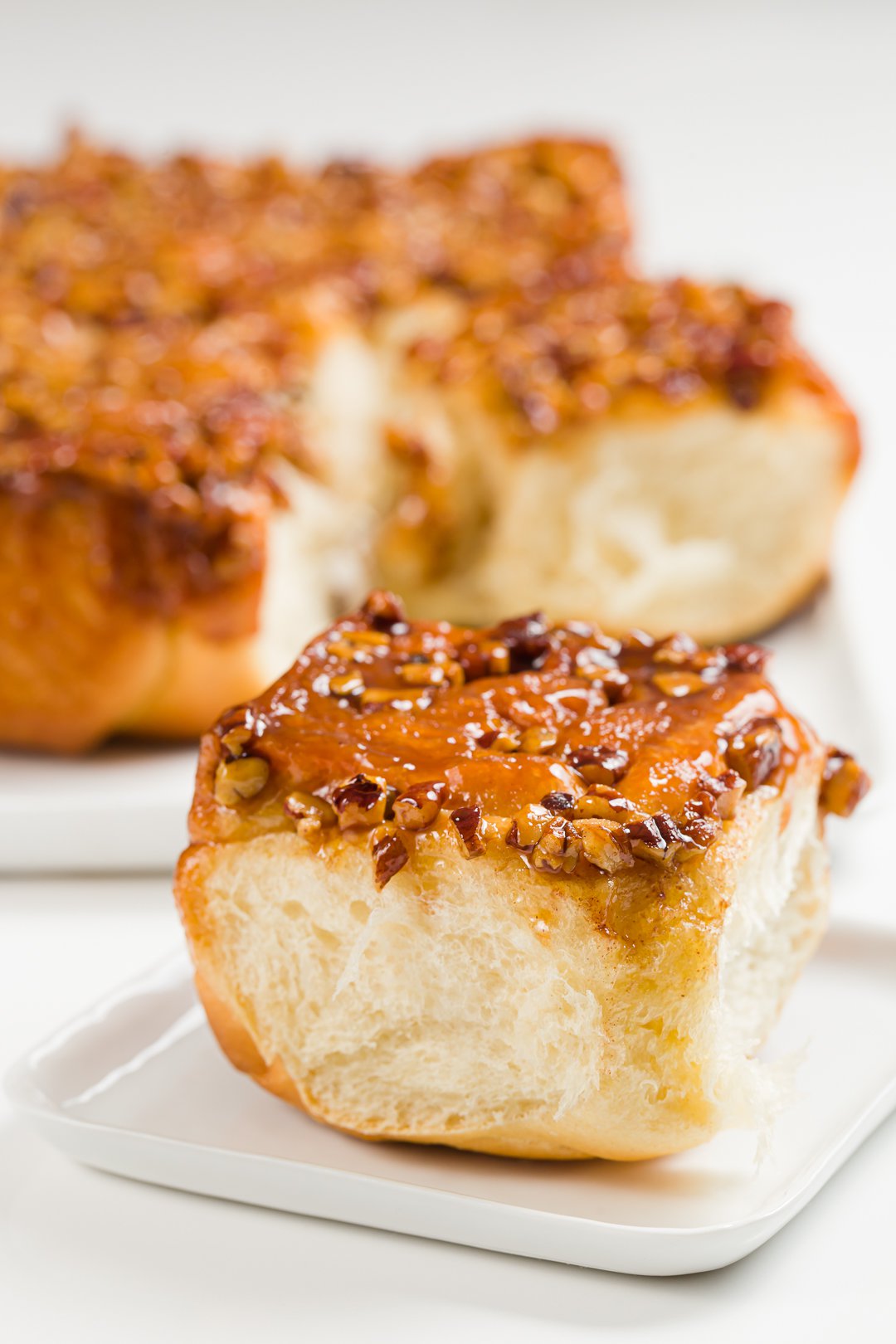 Honey bun on a plate