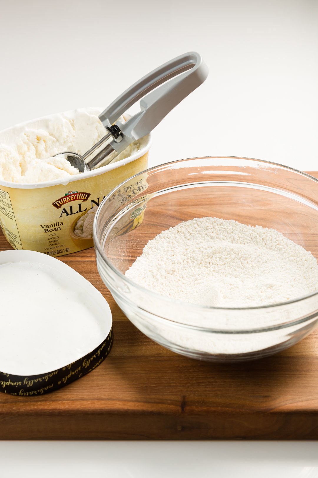 Ice cream and flour
