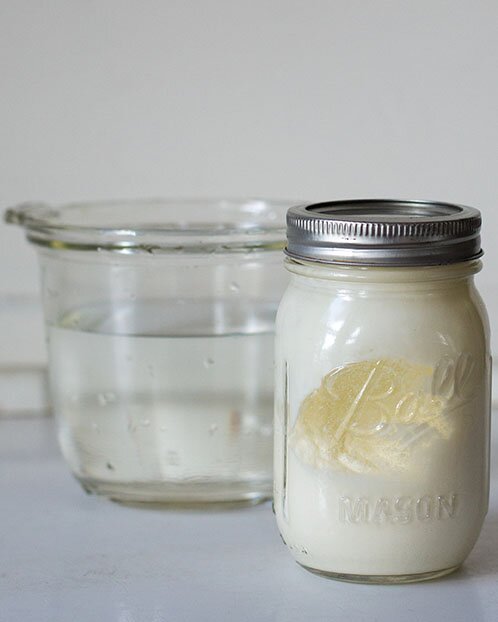 Mason jar of heavy whipping cream