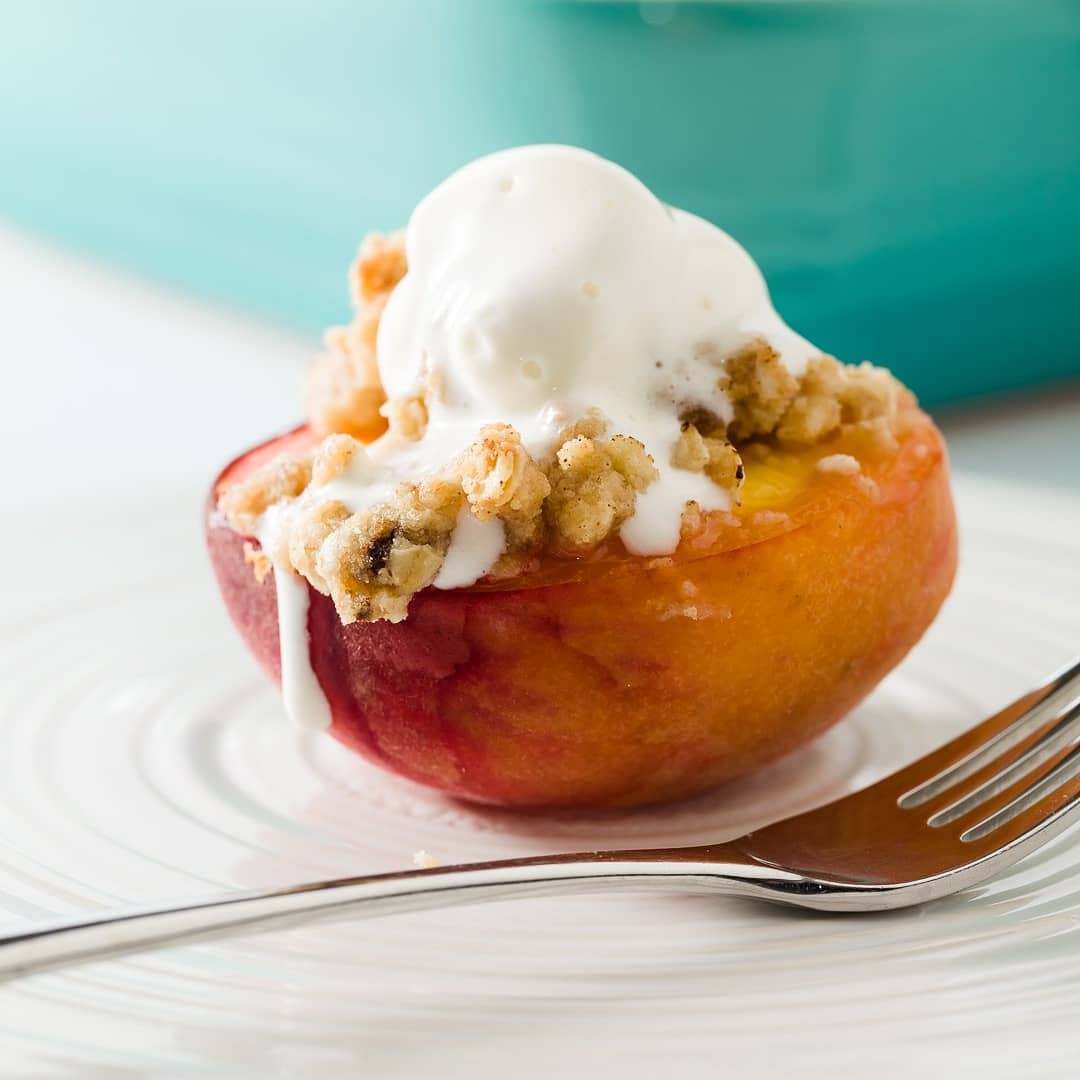 Gallery image for https://www.cupcakeproject.com/simple-stuffed-peach-crumble/