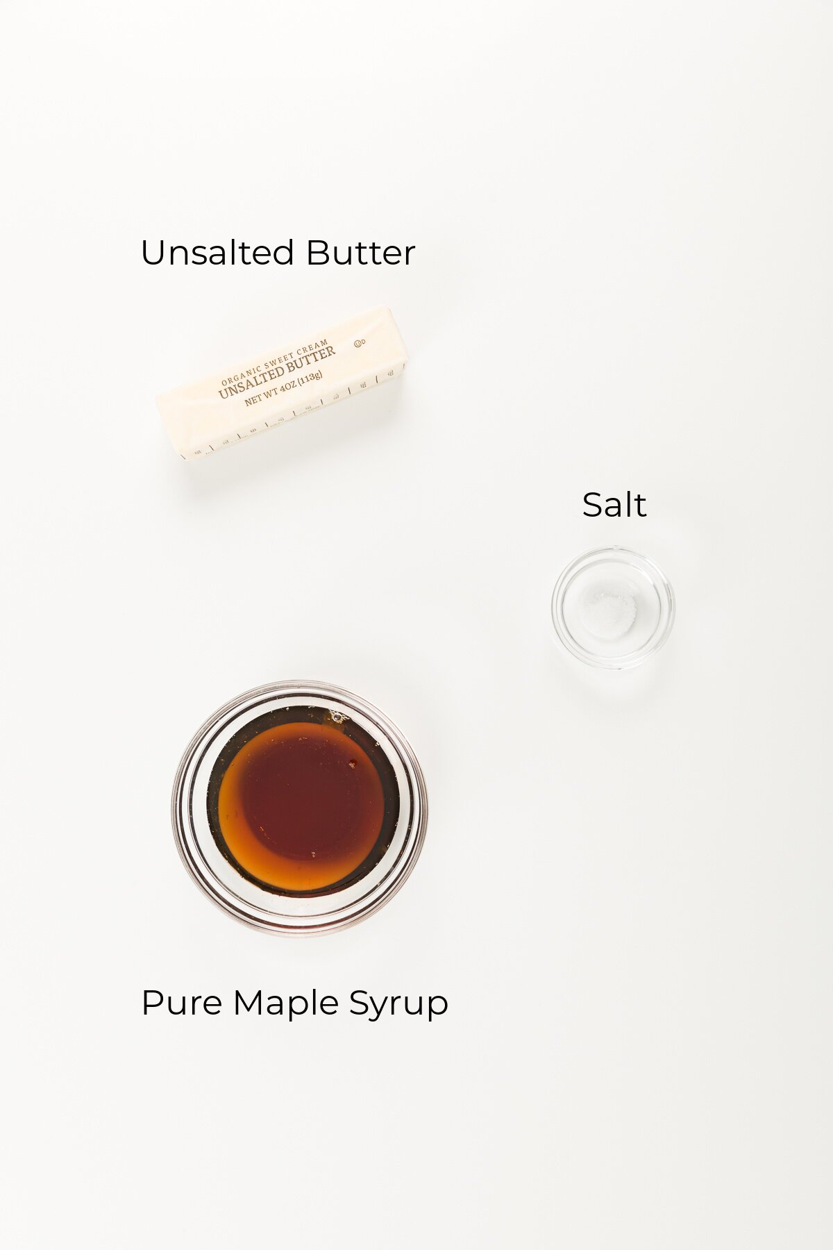 overhead shot of maple butter ingredients