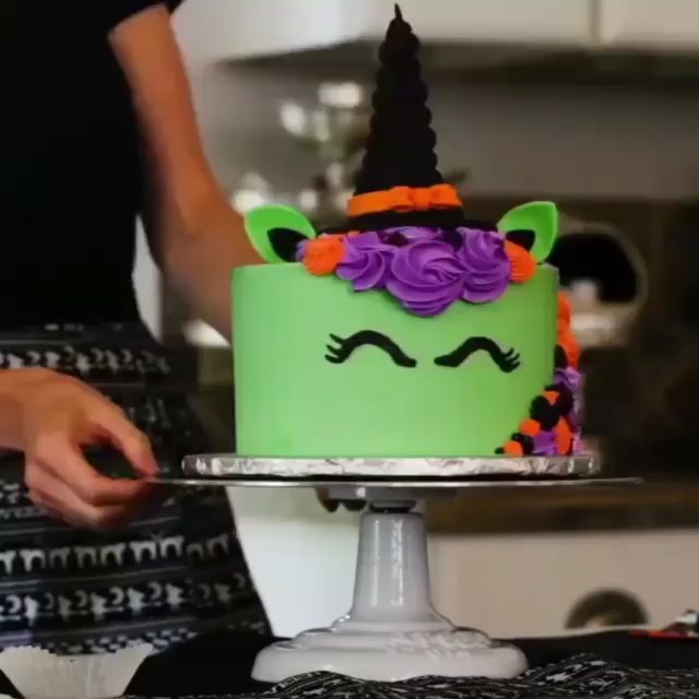 Gallery image for https://www.cupcakeproject.com/halloween-witch-unicorn-cake/