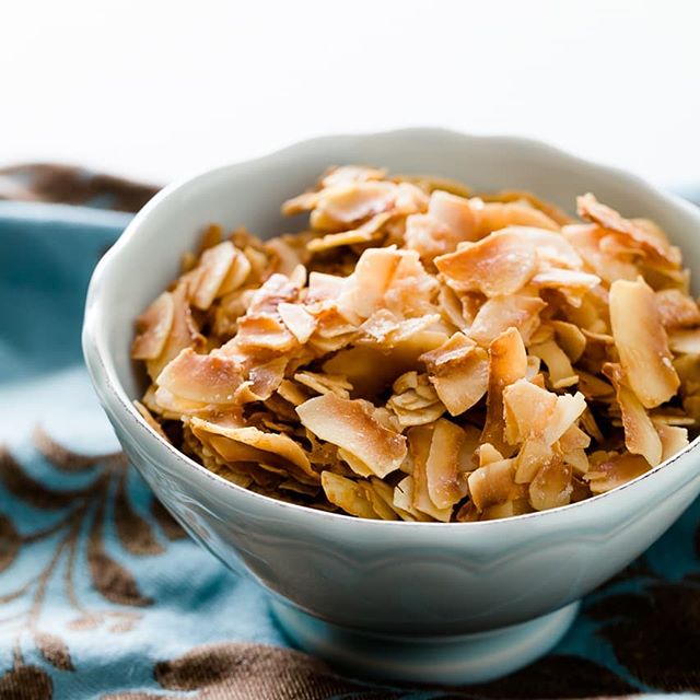 Gallery image for https://www.cupcakeproject.com/how-to-make-toasted-coconut-chips-with-sea-salt-and-caramel/