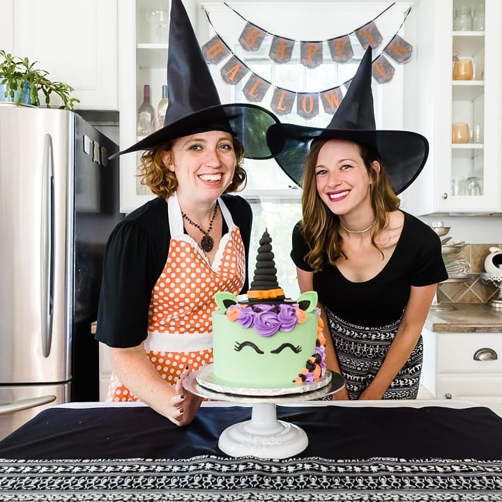 Gallery image for https://www.cupcakeproject.com/halloween-witch-unicorn-cake/