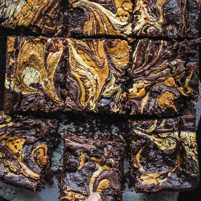 Gallery image for https://chocolateforbasil.squarespace.com/blog/flourless-black-bean-olive-oil-brownies-with-a-3-nut-n-seed-butter-swirl?rq=Brownies&