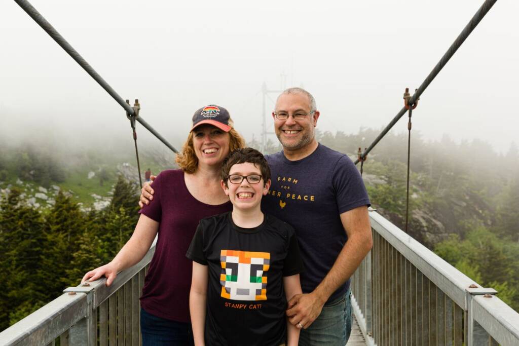 Stef Myles and Jonathan on a Bridge