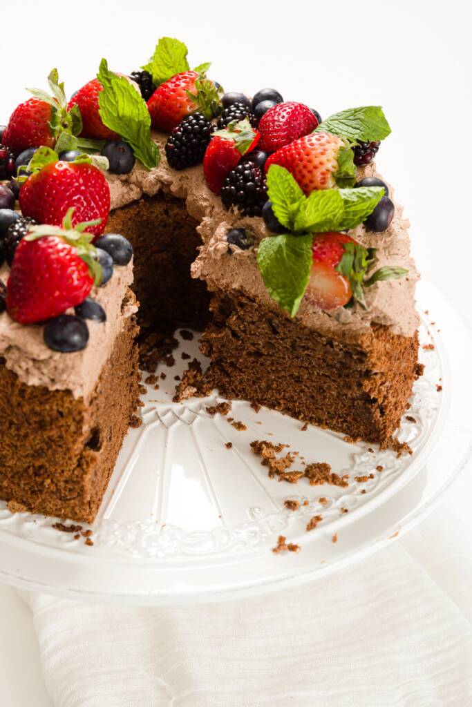 Chocolate Angel Food Cake - Cupcake Project